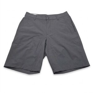NWT Under Armour Matchplay Shorts Mens 34 Black Golf Flat Front 10" Inseam